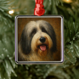 Ornamento De Metal Collie Barbudo