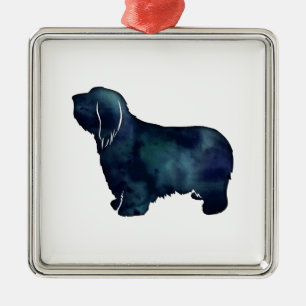 Ornamento De Metal Collie Dog Breed Silhouette Black