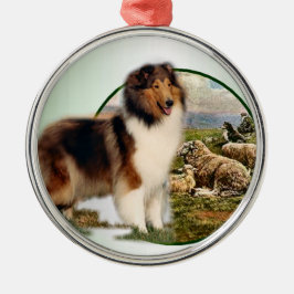 Ornamento De Metal Collie Keeper da Ovelha