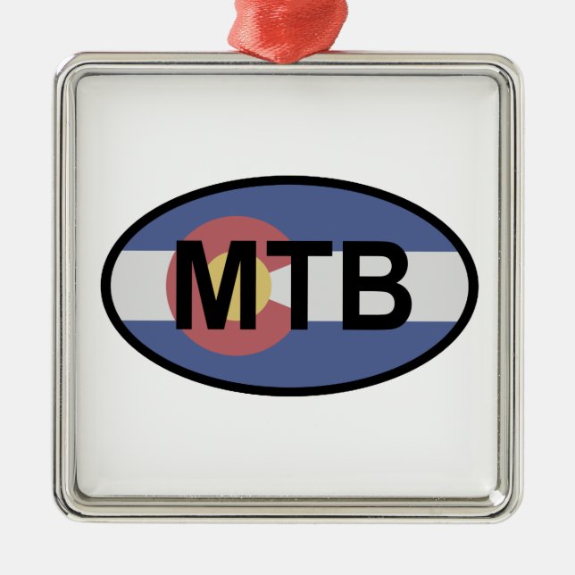 Ornamento De Metal Colorado Flag Mountain Bike (Frente)