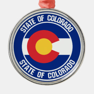 Ornamento De Metal Colorado Round Emblem