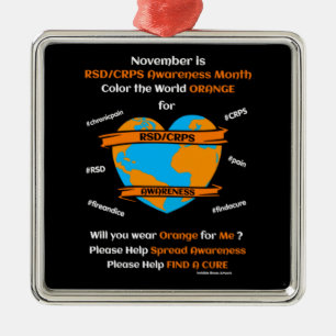 Ornamento De Metal Colore o Mundo Laranja...RSD/CRPS