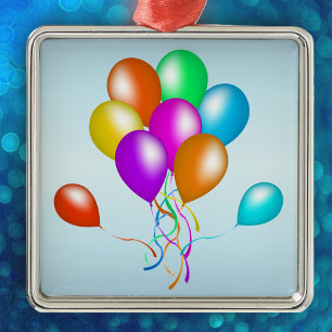 Ornamento De Metal Colorido Bright Bunch de Balões