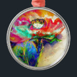 Ornamento De Metal Colorir Abstrato pãozinho<br><div class="desc">A pintura apresenta uma vibrante explosão de motivos florais vermelhos fundidos em um meio cativo de aquarela. O artista emprega um estilo impressionista, abstrato, permitindo que as cores fluam e se misturam organicamente, criando uma sensação de espontaneidade e movimento. Lavagens deliciosas de forma vermelha, com traços de cor rosa, laranja...</div>