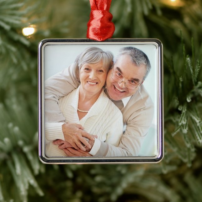 Ornamento de metal com foto personalizada (Árvore)