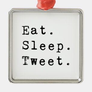 Ornamento De Metal Coma o Tweet do sono