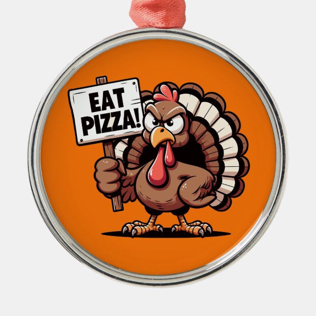 Ornamento De Metal Coma Pizza Turquia Ornament (Frente)