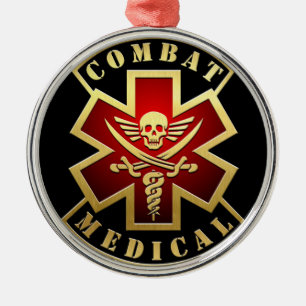 Ornamento De Metal Combate ao Crânio Médico e Espadas Cruzadas