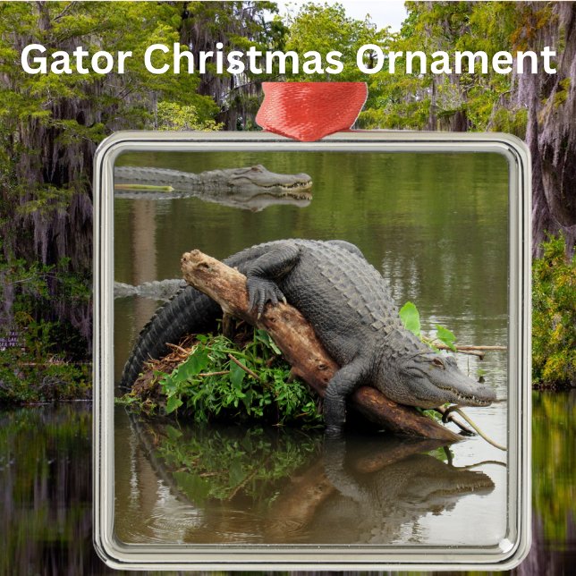 Ornamento De Metal Comfy Swamp Gator Ornament (Criador carregado)