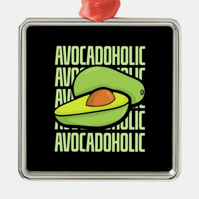 Ornamento De Metal Comida de Fruta Avocado (Frente)