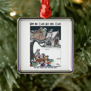 Ornamento De Metal Como Sr. & Sra. Claus Met Cerâmica Square Ornament