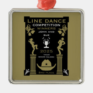 Ornamento De Metal Competição de dança de linha americana