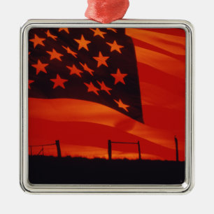 Ornamento De Metal Composto de Digitas da bandeira americana