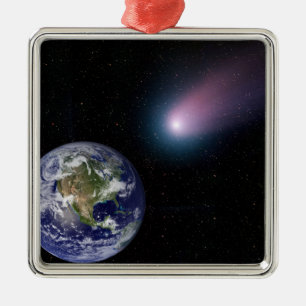 Ornamento De Metal Composto de Digitas de um título do cometa para o