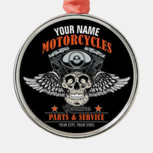 Ornamento De Metal Compro de Motociclos Personalizados do Crânio Voad