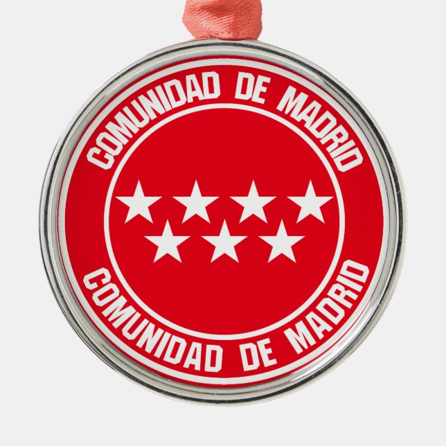 Ornamento De Metal Comunidad de Madrid Round Emblem (Frente)