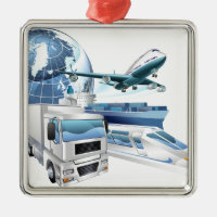 Conceito do globo do transporte de logística