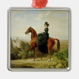 Ornamento De Metal Condessa em Horseback (Cavalo Marrom Elegante)