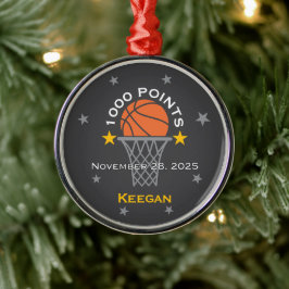 Ornamento De Metal Conquista de 1000 Pontos no Basquete Personalizada