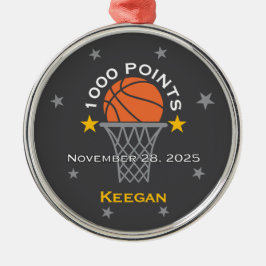 Ornamento De Metal Conquista de 1000 Pontos no Basquete Personalizada
