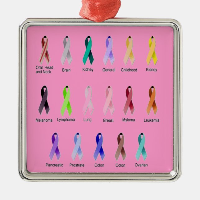 ORNAMENTO DE METAL CONSCIÊNCIA DO CANCER (Frente)