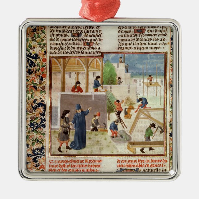 Ornamento De Metal Construção de uma casa (Frente)