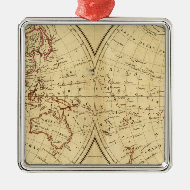 Ornamento De Metal Continentes (Frente)