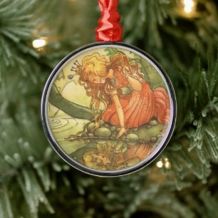 Ornamento De Metal Conto de fadas do vintage, príncipe princesa do