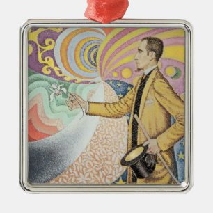 Ornamento De Metal Contra o esmalte de um fundo rítmico