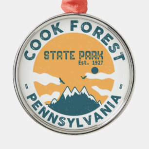 Ornamento De Metal Cook Forest State Park Pensilvânia - Pa Vintage