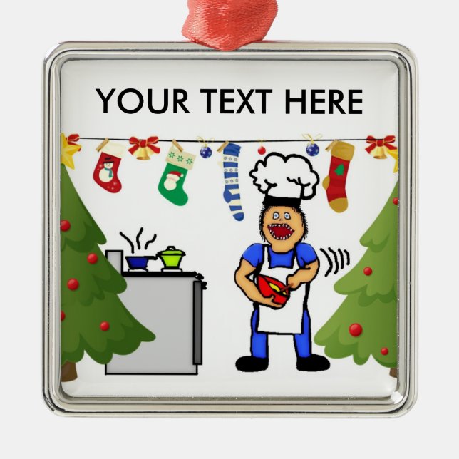 Ornamento De Metal Cook Natal (Frente)