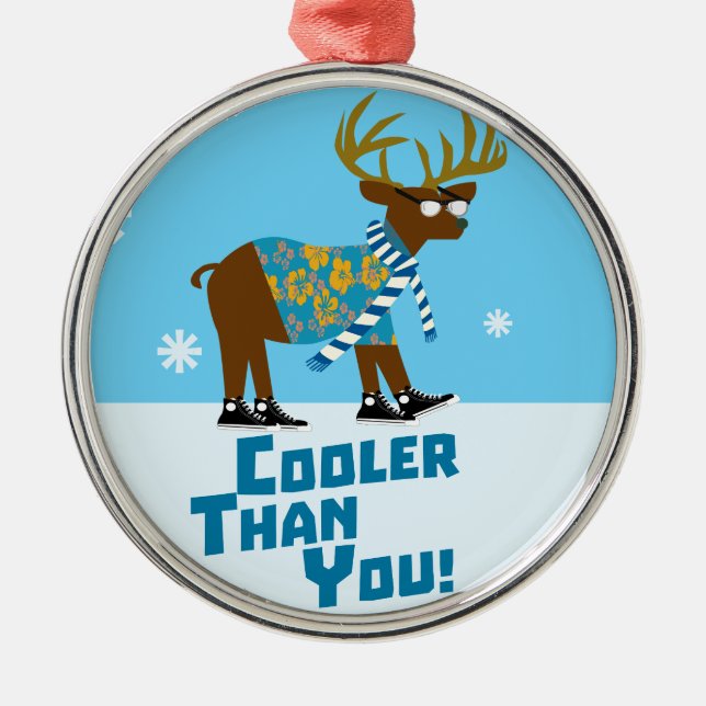Ornamento De Metal Coolsville Reindeer (Frente)