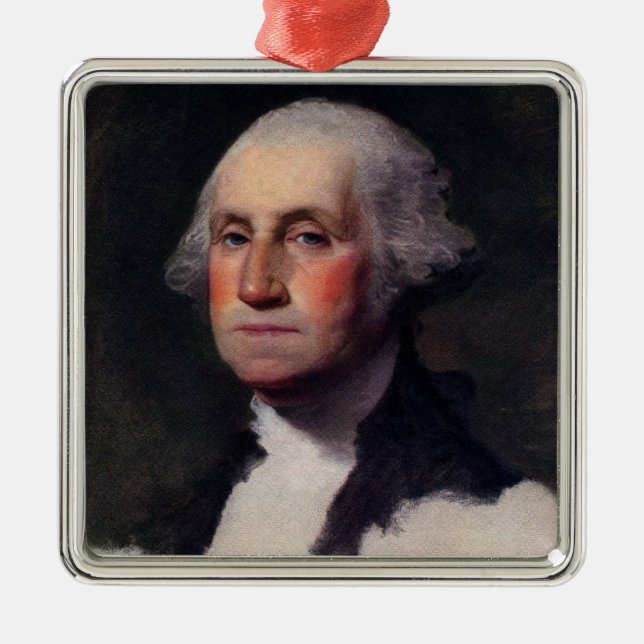 Ornamento De Metal Copiar Antheneum George Washington, Gilbert Stuart (Frente)