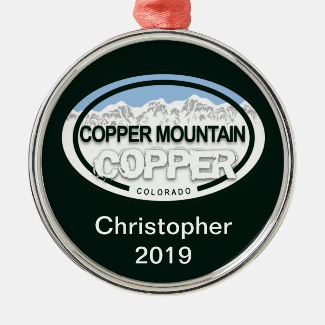 Ornamento De Metal Copper Mountain Colorado Personalizado Natal (Frente)