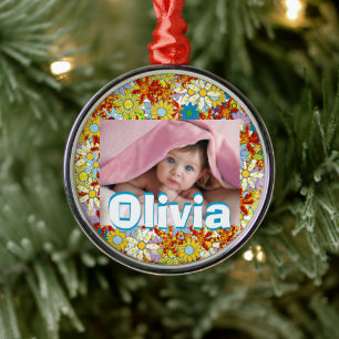 Ornamento De Metal Cor Brilhante Moderna do Padrão Floral