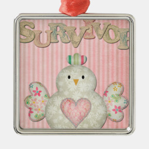 Ornamento De Metal cor-de-rosa pintinho sobrevivente