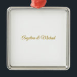 Ornamento De Metal Cor Dourada Elegante Profissional de Caligrafia<br><div class="desc">Este produto era muito bom e eu adoro quão fácil é para personalizar a design. A design era muito simples,  por isso estou muito satisfeito quando crio.</div>