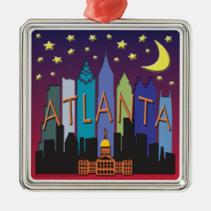 Ornamento De Metal Cor mega da skyline de Atlanta