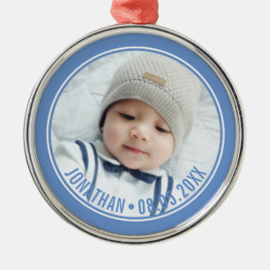 Ornamento De Metal Cor Personalizada com Foto e Texto Personalizados