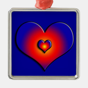 ORNAMENTO DE METAL CORAÇÃO COLORIDA