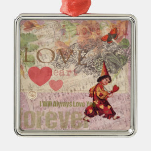 Ornamento De Metal Coração Doce Namorado Querido Anjo