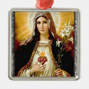 ORNAMENTO DE METAL CORAÇÃO SAGRADO DE MARY 10 PRODUTOS CUSTOMIZÁVE