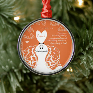 Ornamento De Metal Coral Weding Bridesmaid - Você Escolhe Cor