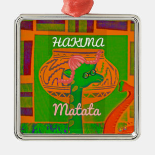 Ornamento De Metal Cores de Girafa Verde Rasta Ouro Vermelho Africano