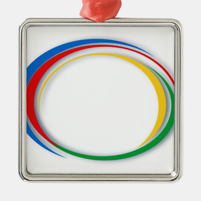 Ornamento De Metal Cores de Google (Frente)