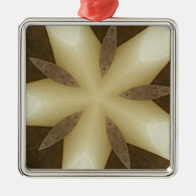 Ornamento De Metal Cores Design Russas Brancas de Star Brown (Frente)