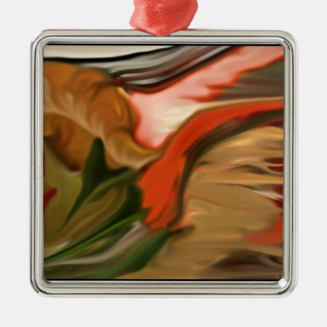 Ornamento De Metal Cornucopia Abstrato Art (Frente)