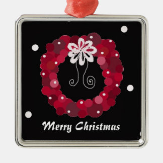 Ornamento De Metal Coroa de Natal Vermelha Elegante