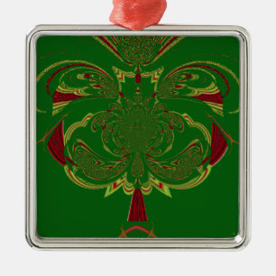 Ornamento De Metal Coroa Verde