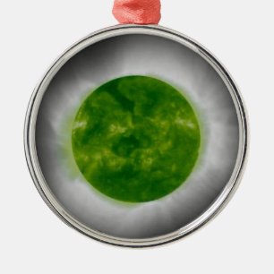 Ornamento De Metal Corona Verde do Eclipse Solar Total